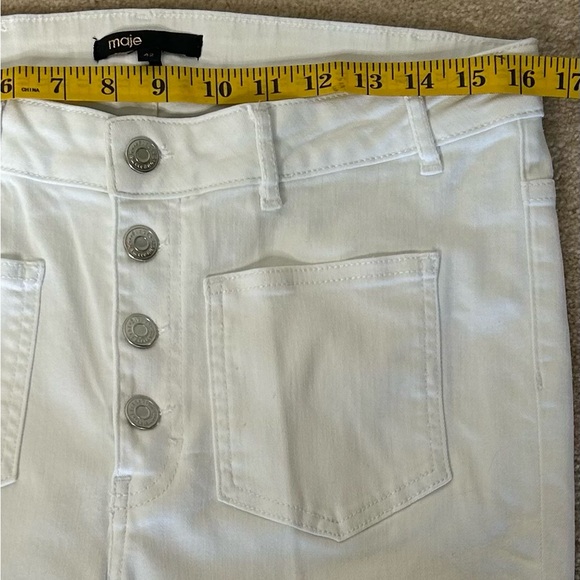 Maje White Slight Flare Leg Double Patch Pockets Button Fly Mid-rise Jean 42(XL) - Picture 10 of 10